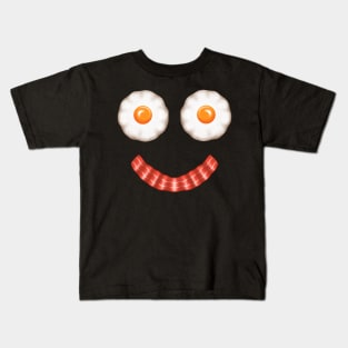 Bacon and eggs ,smile face Kids T-Shirt